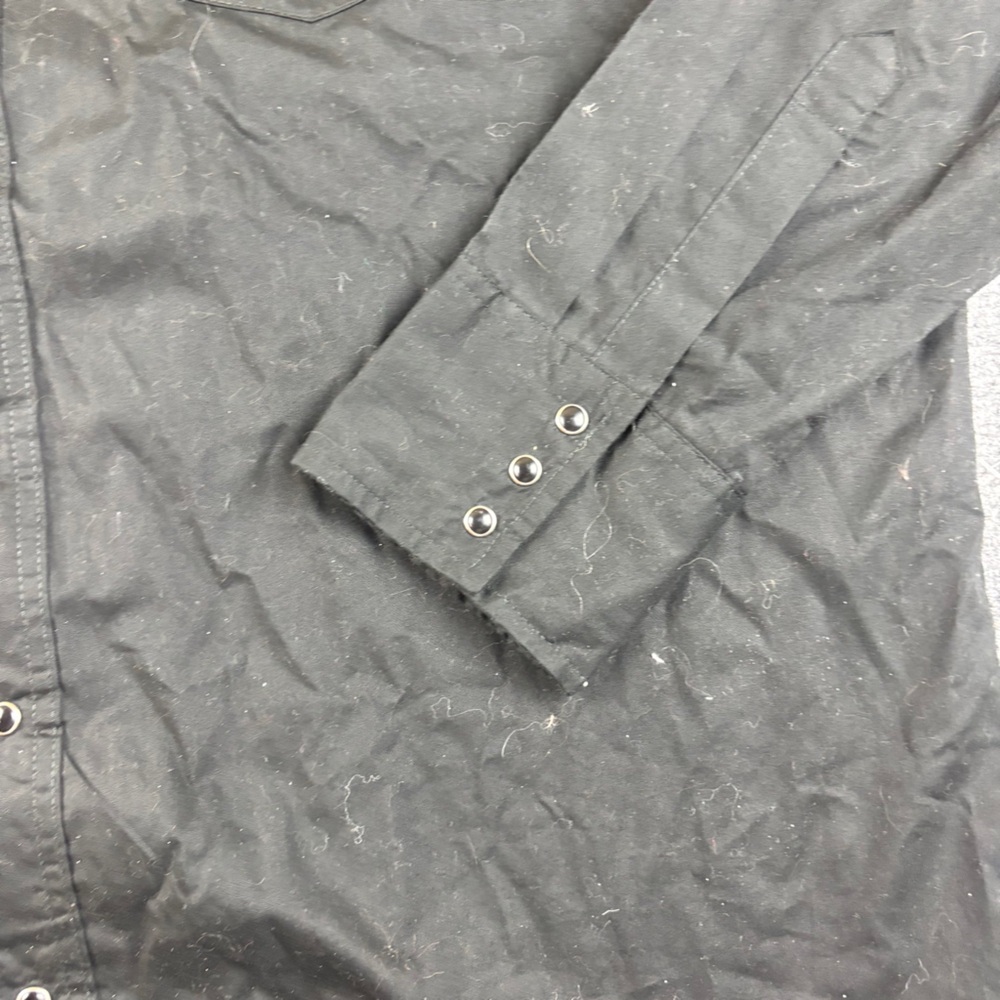 WRANGLER Men’s Black Western Long Sleeve Snap Button Up Shirt size: 2XL Tall - Picture 4 of 8